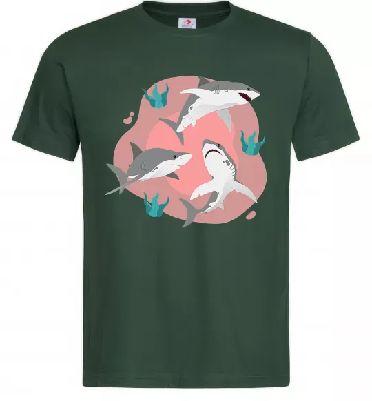 Чоловіча футболка Sharks in pink Темно-зелений фото