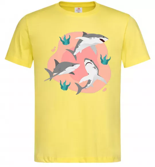 Чоловіча футболка Sharks in pink Лимонний фото