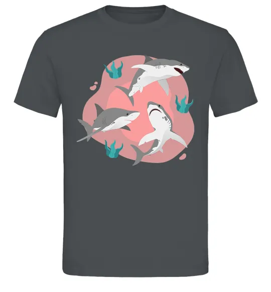 Чоловіча футболка Sharks in pink Графіт фото