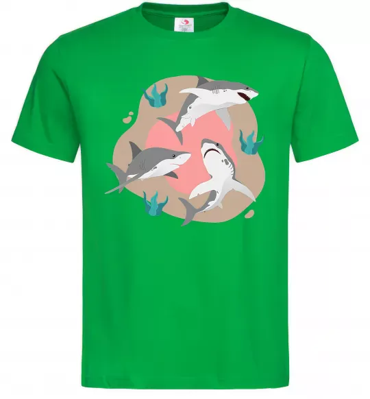 Чоловіча футболка Sharks in pink Зелений фото