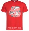 Мужская футболка Sharks in pink Красный фото