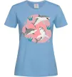 Женская футболка Sharks in pink Голубой Женская футболка Sharks in pink Голубой фото