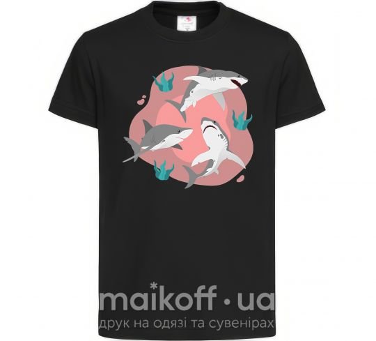 Дитяча футболка Sharks in pink Чорний фото