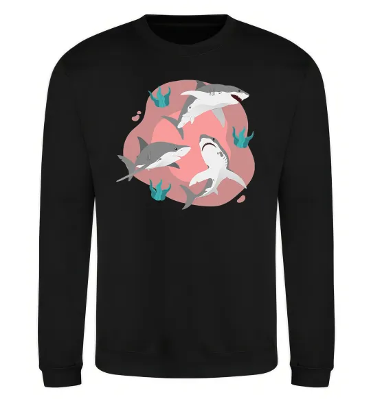 Свитшот Sharks in pink Черный фото