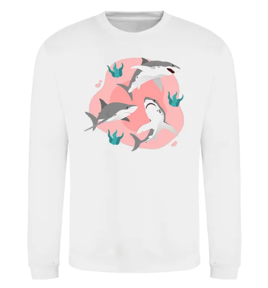 Свитшот Sharks in pink Белый фото