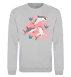 Свитшот Sharks in pink Серый меланж фото