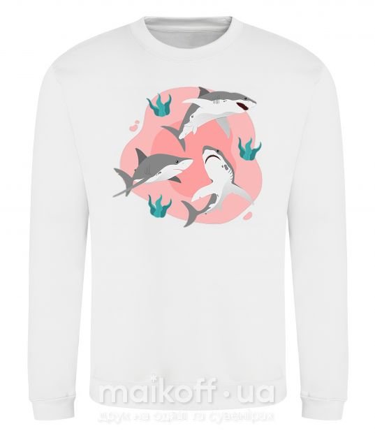 Свитшот Sharks in pink Белый фото