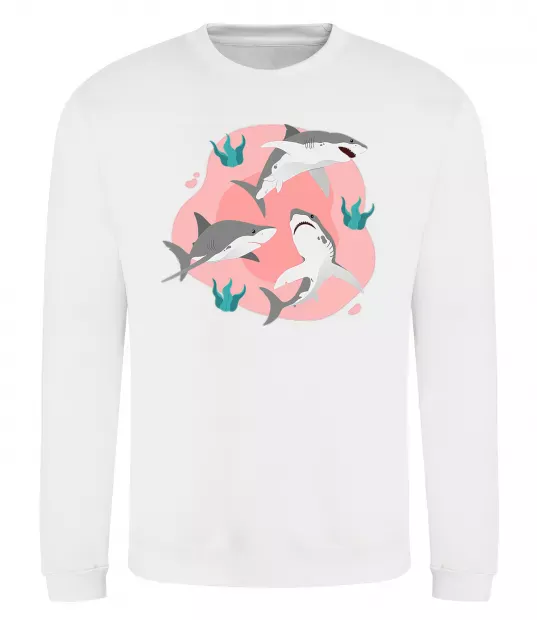 Свитшот Sharks in pink Белый фото