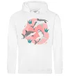 Мужская толстовка (худи) Sharks in pink Белый фото