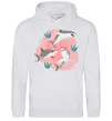 Мужская толстовка (худи) Sharks in pink Серый меланж фото