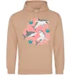 Жіноча толстовка (худі) Sharks in pink Пісочний Жіноча толстовка (худі) Sharks in pink Пісочний фото
