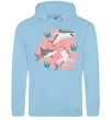 Жіноча толстовка (худі) Sharks in pink Блакитний фото