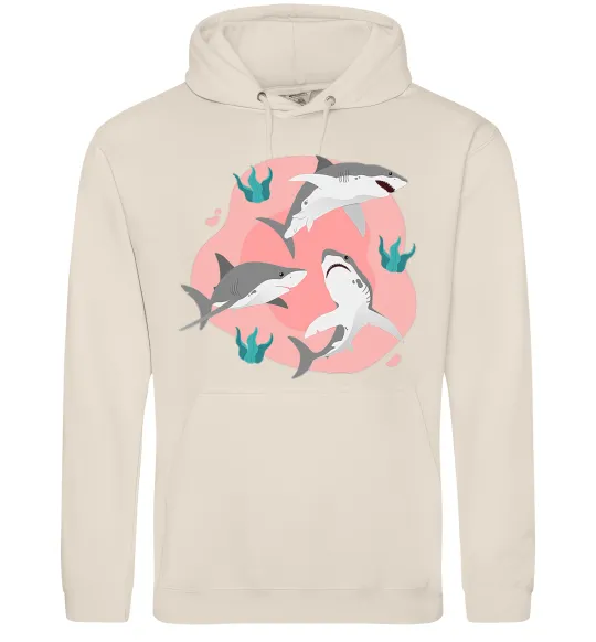 Женская толстовка (худи) Sharks in pink Таш фото