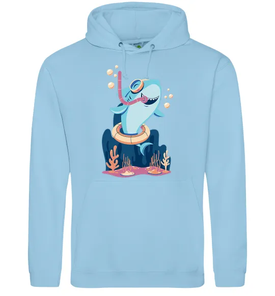 Чоловіча толстовка (худі) Baby shark Блакитний фото