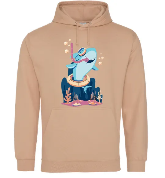 Женская толстовка (худи) Baby shark Песочный фото