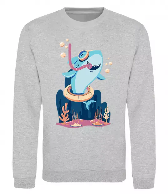 Світшот Baby shark Сірий меланж фото