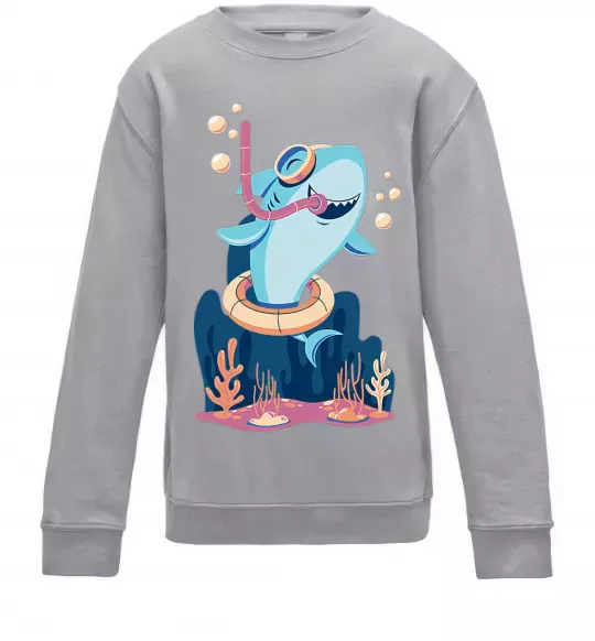 Дитячий світшот Baby shark Сірий меланж фото