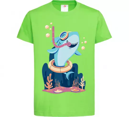 Дитяча футболка Baby shark Лаймовий фото