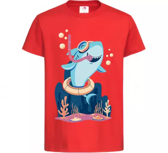 Дитяча футболка Baby shark Червоний фото