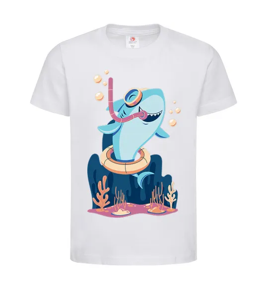 Детская футболка Baby shark Белый фото