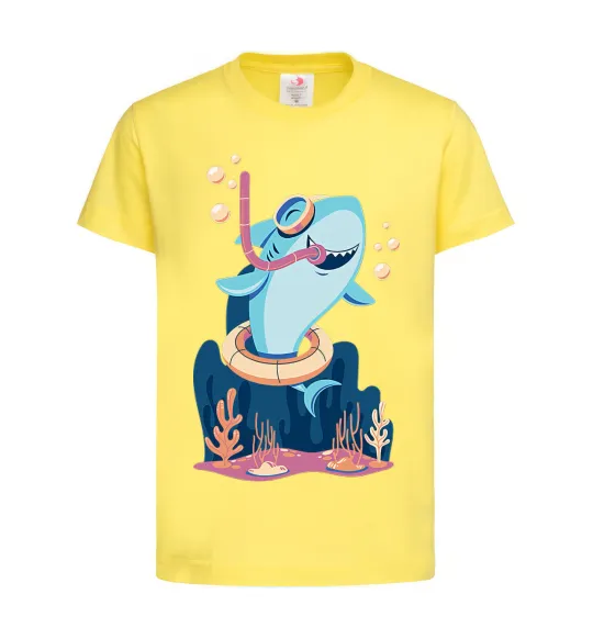 Детская футболка Baby shark Лимонный фото