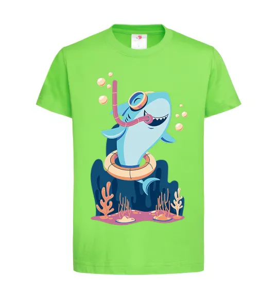 Детская футболка Baby shark Лаймовый фото
