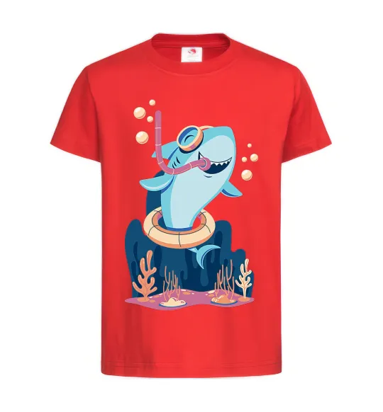Детская футболка Baby shark Красный фото
