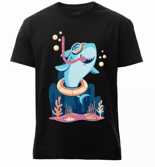 Чоловіча преміум футболка Baby shark Чорний фото