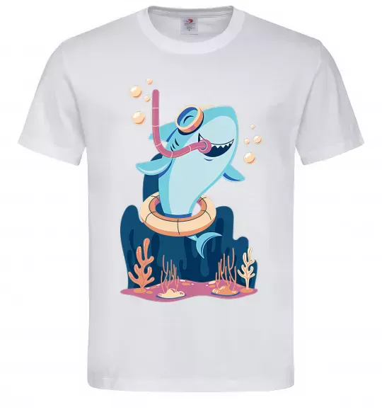 Мужская футболка Baby shark Белый фото