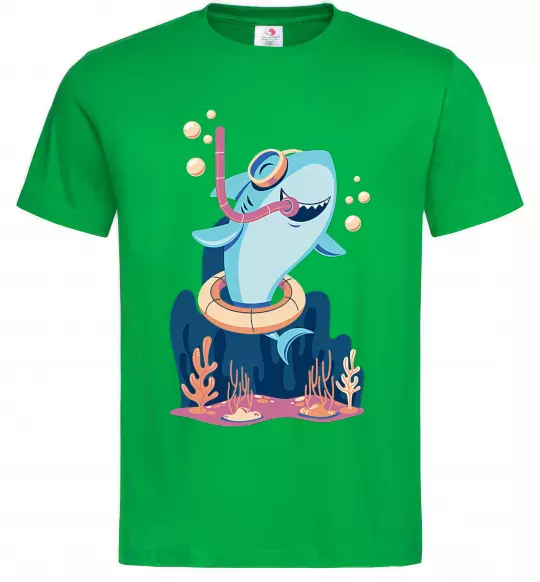 Мужская футболка Baby shark Зеленый фото
