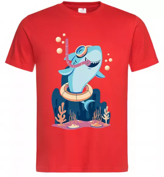 Мужская футболка Baby shark Красный фото