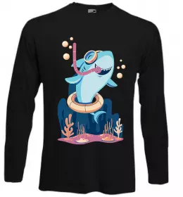 Лонгслів Shark is my spirit animal Чорний фото