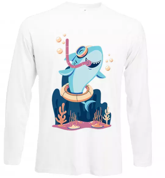 Лонгслив Baby shark Белый фото