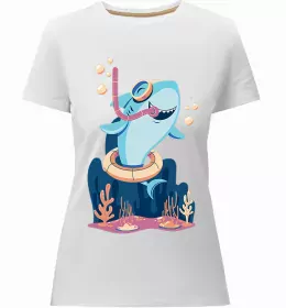 Жіноча преміум футболка Shark is my spirit animal Чорний фото