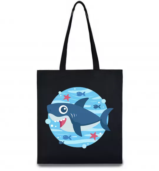Эко-сумка Happy shark Черный фото