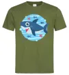 Мужская футболка Happy shark Оливковый Мужская футболка Happy shark Оливковый фото