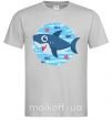 Чоловіча футболка Happy shark Сірий фото