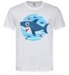 Мужская футболка Happy shark Белый фото