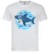 Мужская футболка Happy shark Белый Мужская футболка Happy shark Белый фото