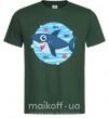 Мужская футболка Happy shark Темно-зеленый фото