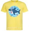 Мужская футболка Happy shark Лимонный фото
