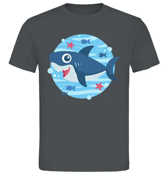 Мужская футболка Happy shark Графит фото