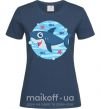 Жіноча футболка Happy shark Темно-синій фото