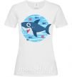 Женская футболка Happy shark Белый фото