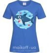 Женская футболка Happy shark Ярко-синий фото