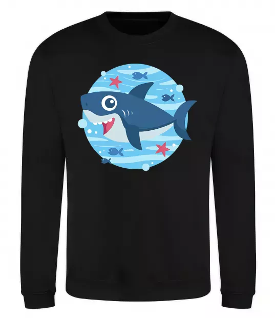 Світшот Happy shark Чорний фото