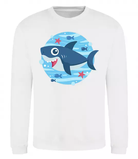 Світшот Happy shark Білий фото