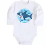 Дитячий бодік Happy shark Білий фото