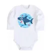 Дитячий бодік Happy shark Білий фото