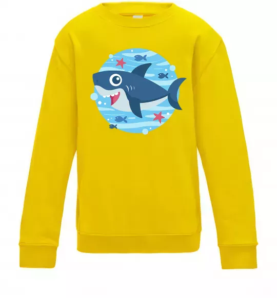 Дитячий світшот Happy shark Сонячно жовтий фото